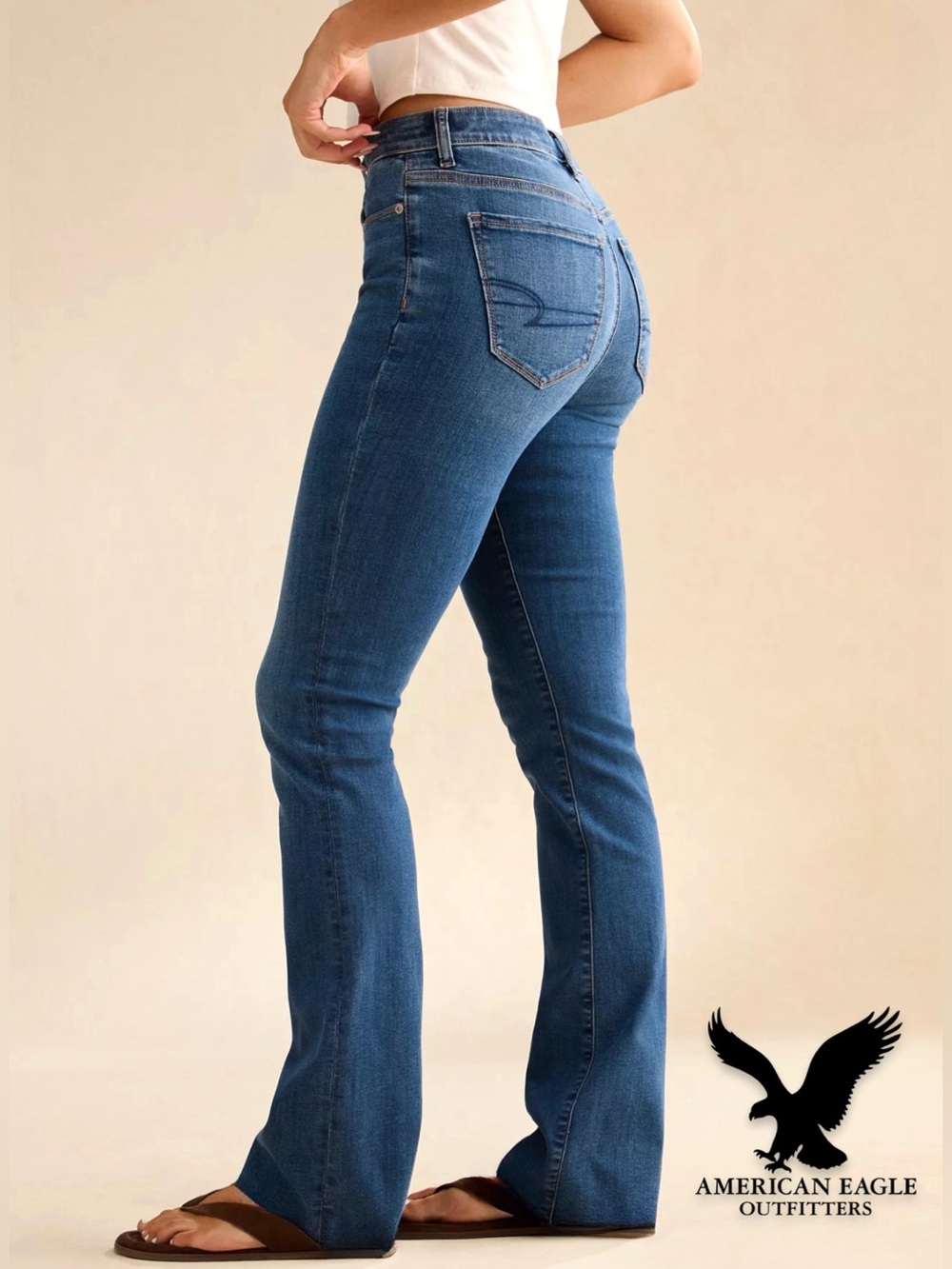 American Eagle Outfitters Women’s Flare Jeans - Medium Blue Wash